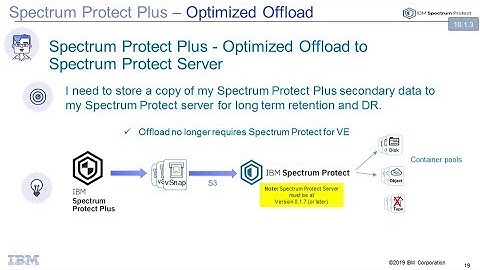 IBM Spectrum Protect Plus s3 Offload to Spectrum Protect - Demo