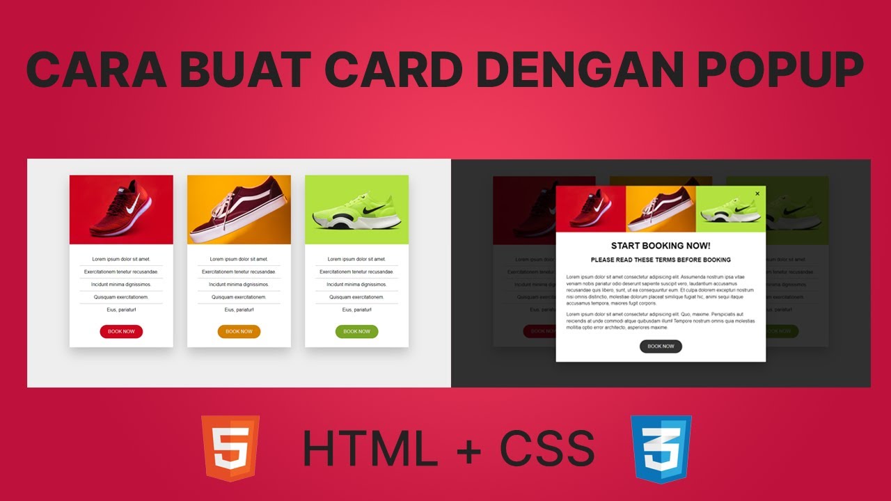 Cara membuat CARD dengan POPUP hanya menggunakan HTML & CSS - YouTube