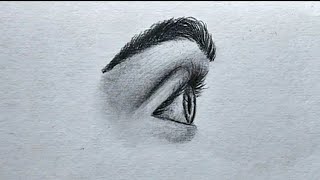 تعلم الرسم / طريقه رسم العين من الجانب خطوه بخطوه