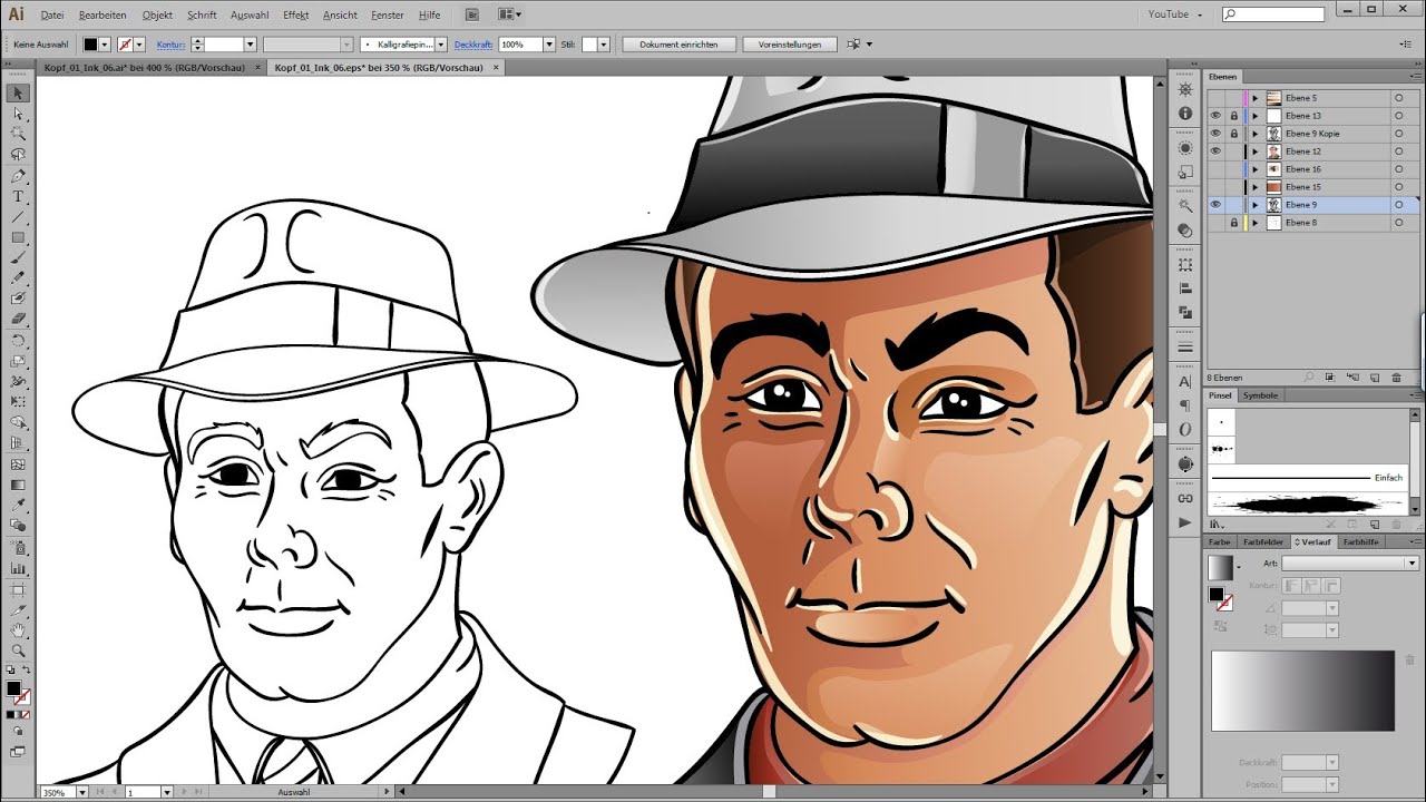 Drawing and Coloring Tutorial for Adobe Illustrator - YouTube