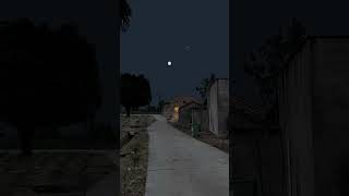 Nightfall Harmony: Moonlit Village Tranquility