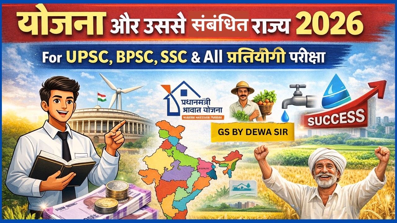 प्रमुख योजना और उससे संबंधित राज्य 2026 || Current affairs 2026 #Dewasir #currentaffairs 