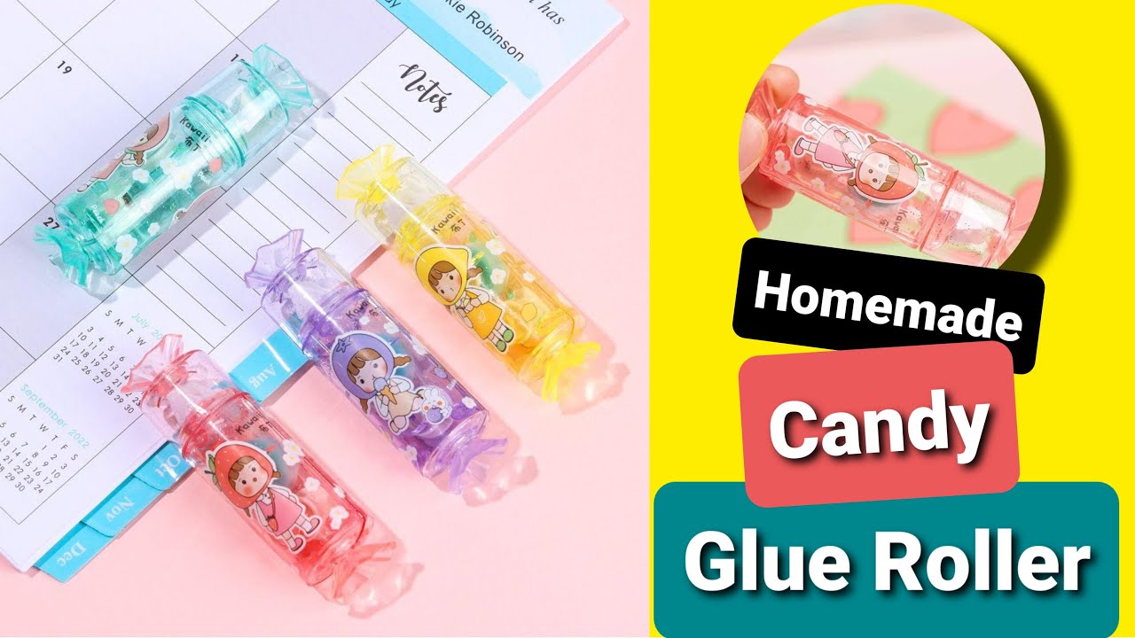 1 Piece Random Color Cute Candy Color Double Sided Adhesive Roller Glue  Tape for Scrapbooking Card Making Crafts DIY Journal