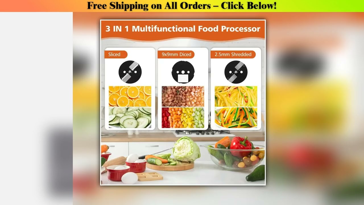 HomeWise K8600 Vegetable Cutter Slicing Shredding Dicing Maker Food Processor with 3 Blade