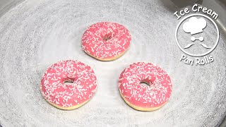 GIANT Pinky DONUTS Ice Cream Rolls | asmr food sound | no talking | relaxing and satsfying screenshot 5