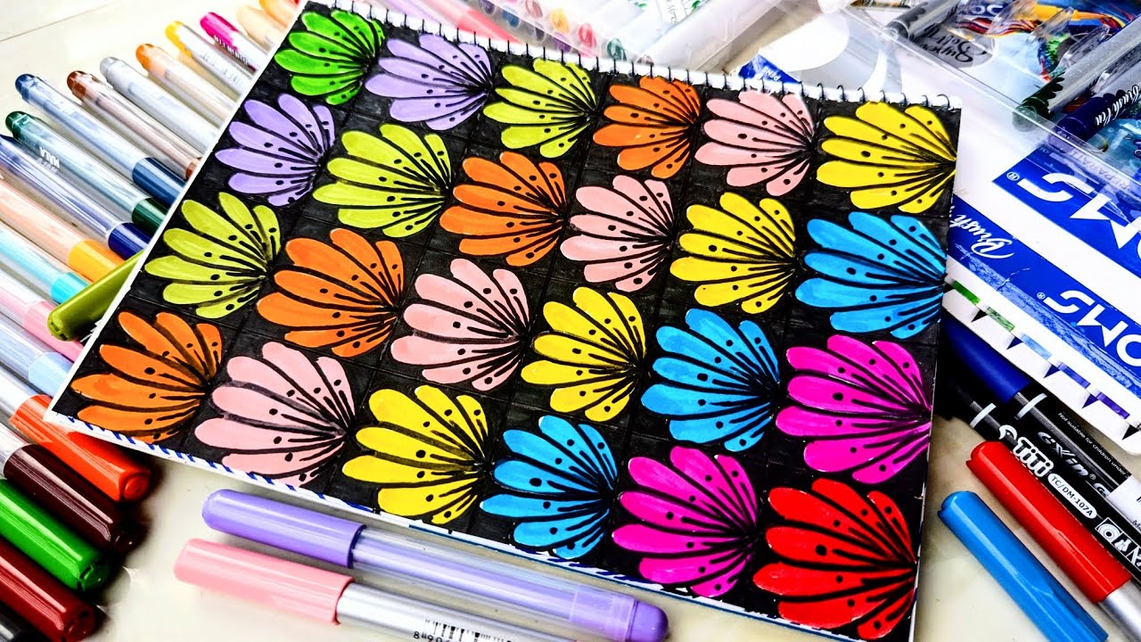 Vibrant Pattern Doodle Art | Easy Colorful Design for Beginners ...