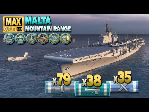 Видео: Авианосец Мальта с огромной дичью в циклоне - World of Warships