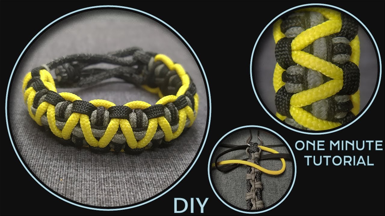 How to Make Paracord Bracelet Tying Lark’s Head & Cobra Knots YouTube