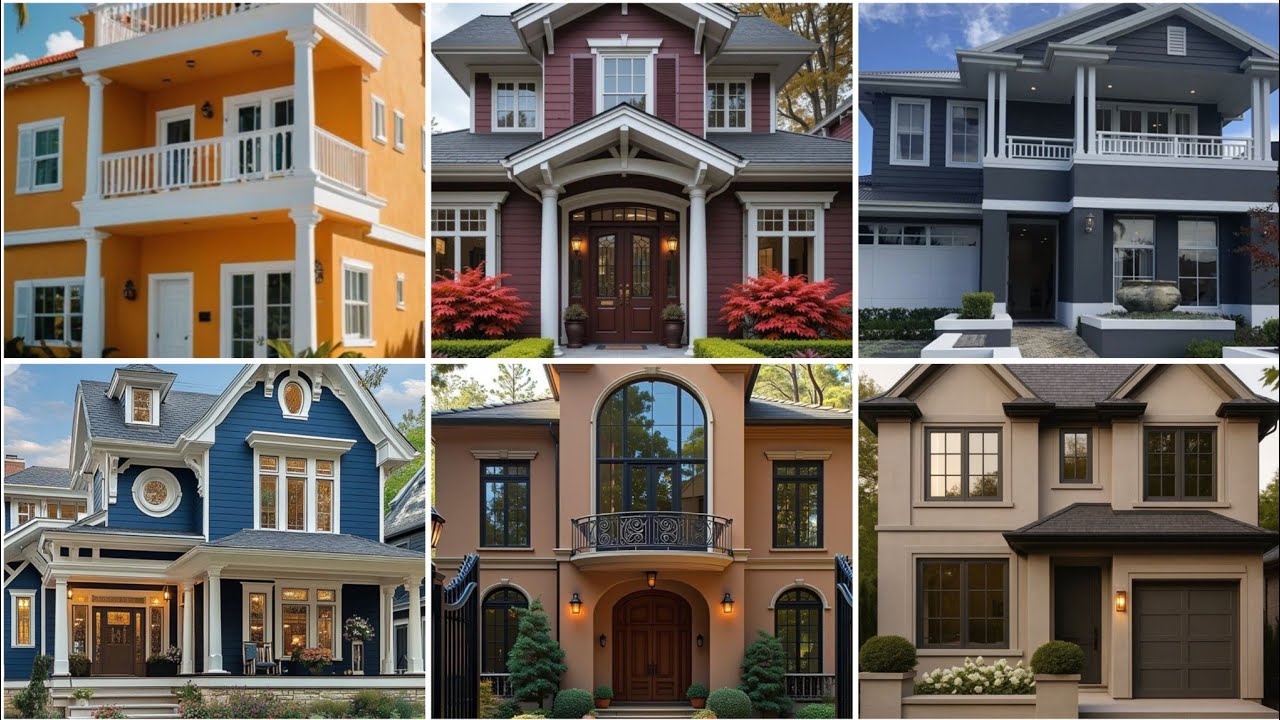 100 House Painting Colours Outside 2026| Exterior Wall Paint Color Combinations Ideas | Wall Colour