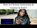 How to Choose your University to study in English in Italy.