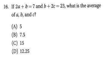SAT Prep Problem Solving & Data Analysis 4-7 Data Using Statistics Q16