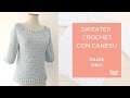 Cómo tejer sweater con canesu a crochet super fácil en 3 tallas