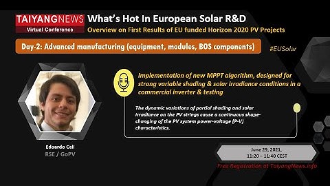 Edoardo Celi, RSE: Implementation of new MPPT algorithm