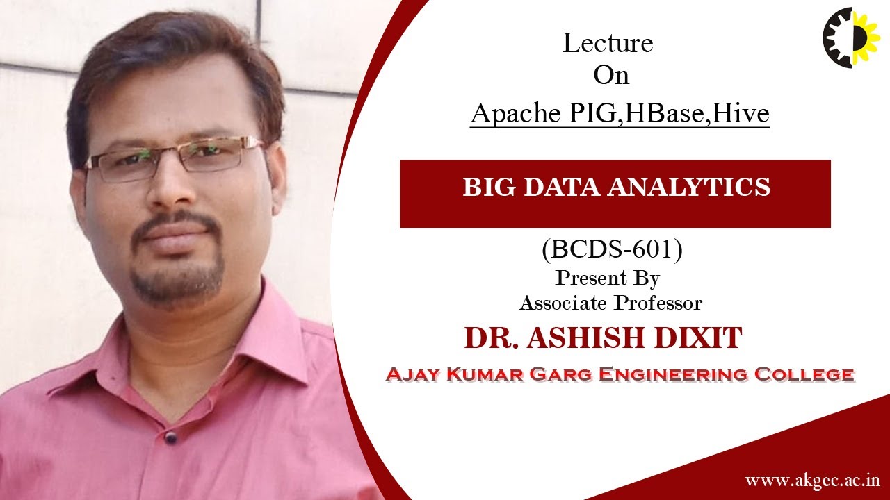 APACHE PIG, HBASE, HIVE | BIG DATA ANALYTICS | LECTURE 02 BY DR. ASHISH DIXIT | AKGEC