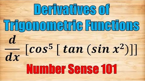 Derivatives of Trigonometric Functions |Number Sense 101|