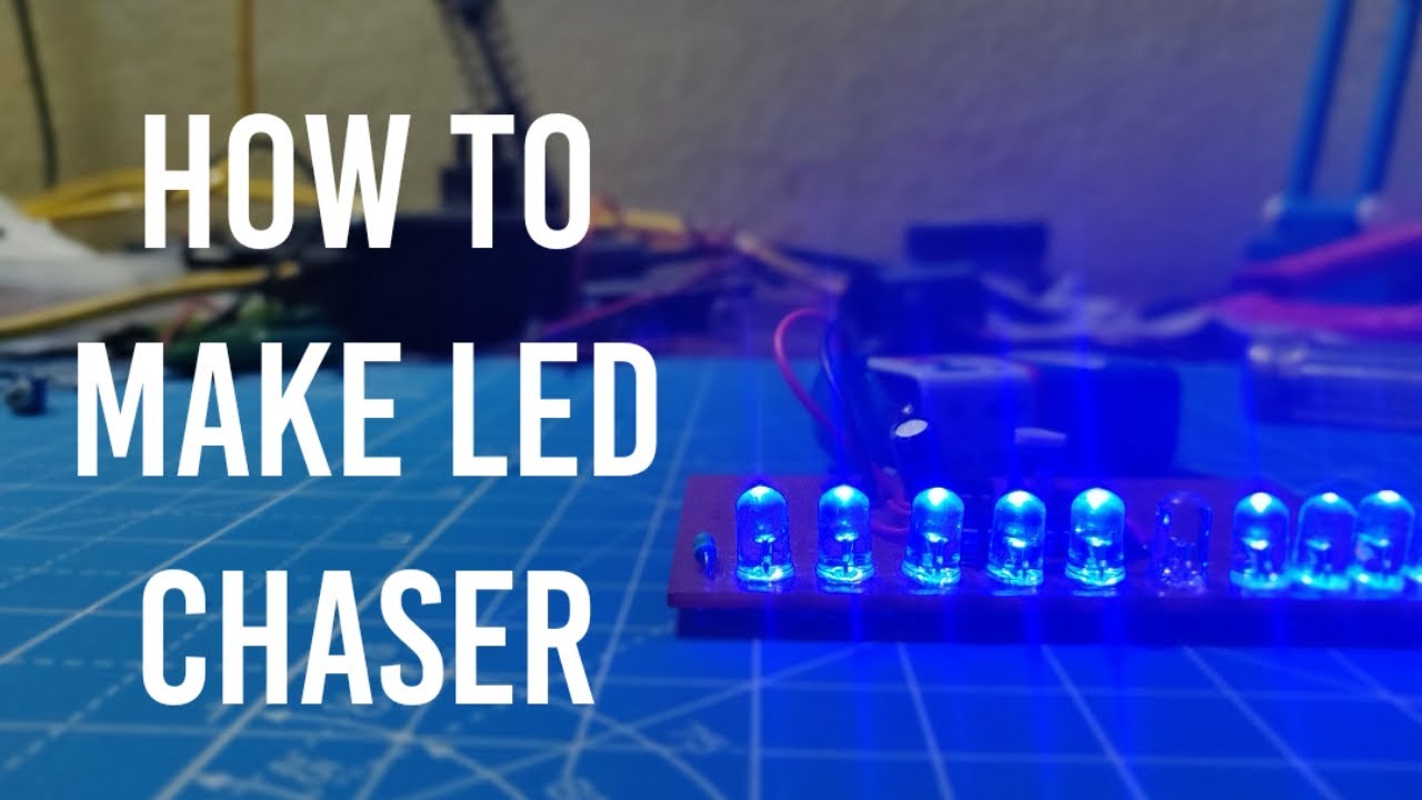 How to make an LED chaser circuit using 555 & 4017 || moving LED lights ...