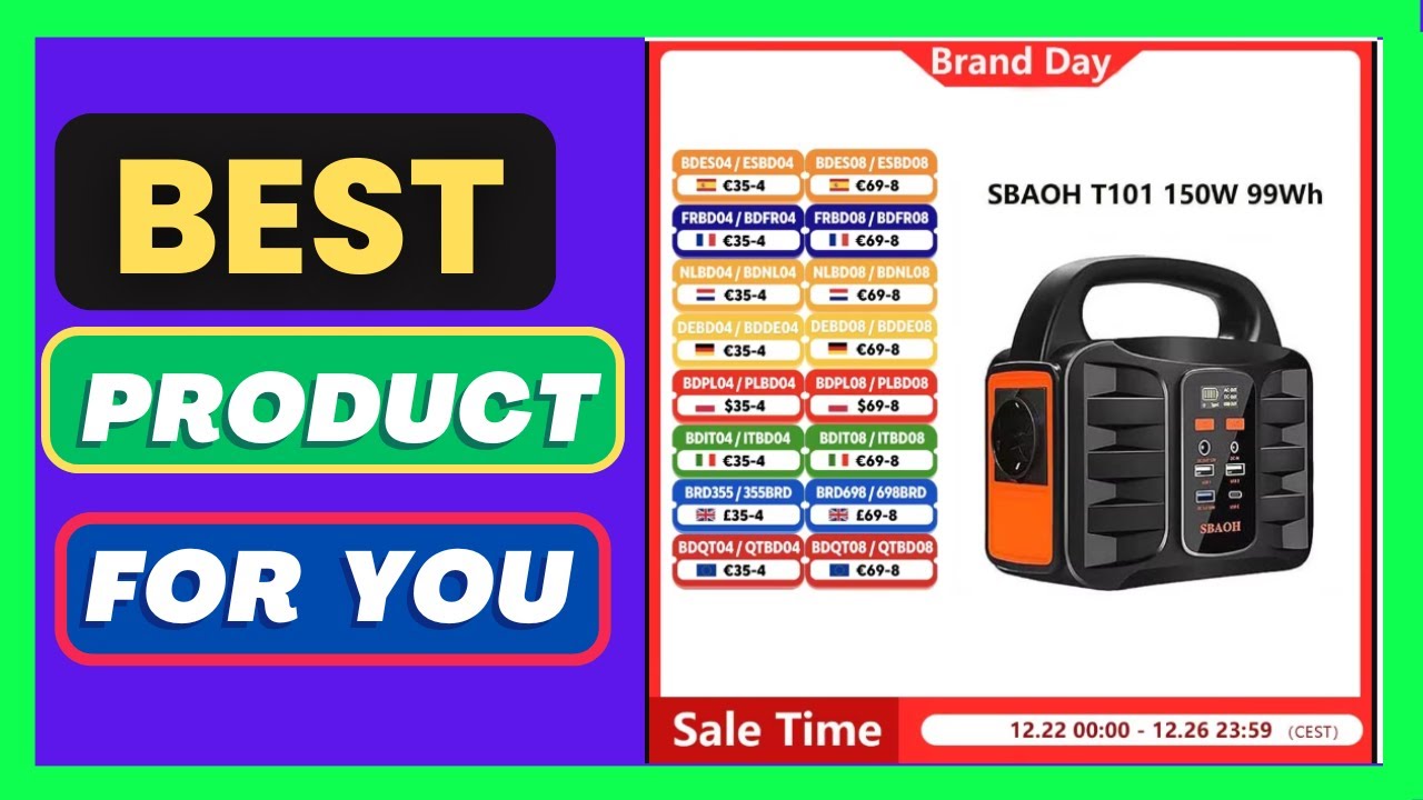 SBAOH T101 200W Power Station 194Wh 52500mah Solar Generator Battery