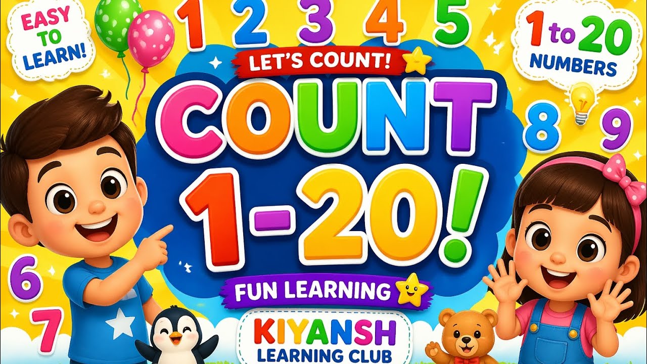 Learn Counting 1–20 | Kids Numbers Fun 🎉 | Easy Learning Video - YouTube