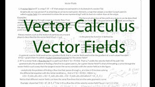 Vector Calculus Chapter 3.3 Vector Fields (updated)