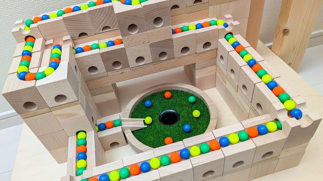 Marble Run Race ☆ HABA Slope + Cuboro + Bornelund Quadrilla + Transparent pipe