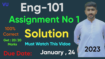 ENG101 Assignment 1 Solution 2023 | ENG101 assignment 1 Solution By Usama #eng101 #2023 #assignment