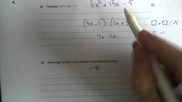 Quadratics - Q6 GCSE Maths Revision Walking Talking Topics with Mr Barton