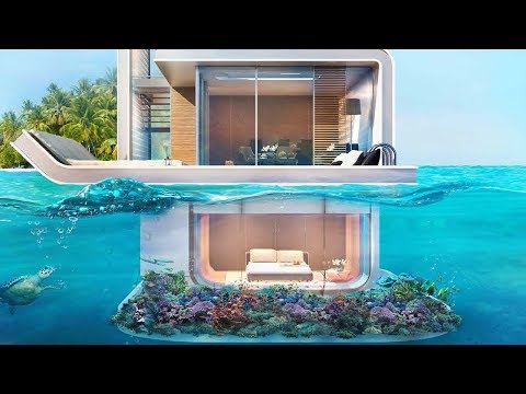 Modern minecraft house with swimming pool