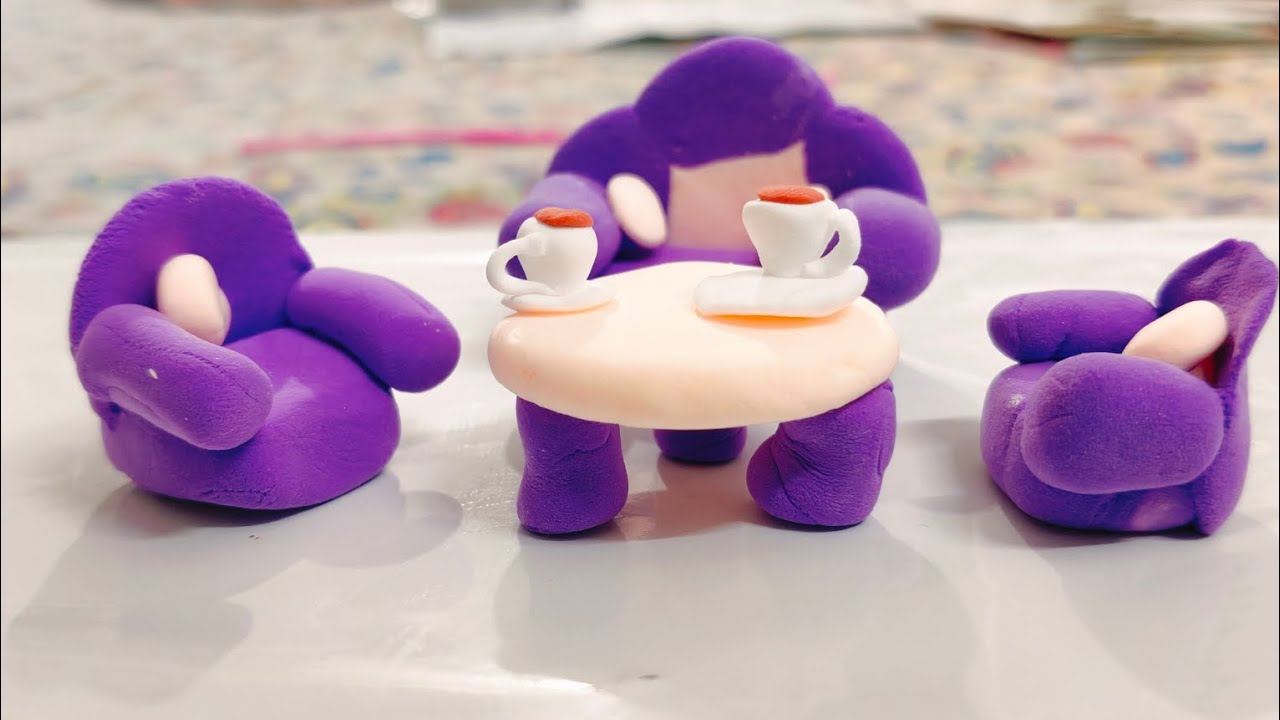 Mini Clay Furniture | Miniature Craft |Clay Craft | Art And Craft .