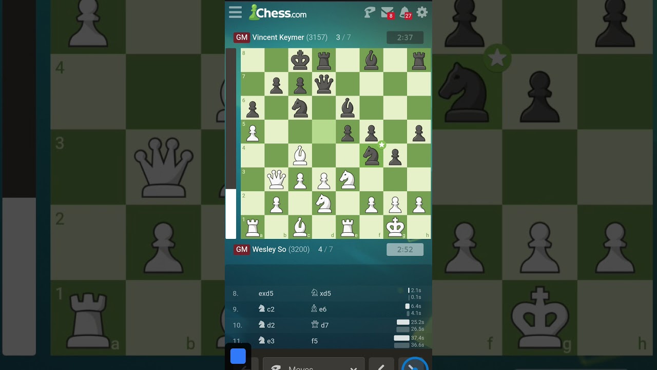 Wesley So VS Vincent Keymer [Speed Chess Championship 2025] [Round 1 | Games 7]