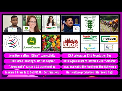 ICAR | John Deere | IIFCO Kisan | Parle Agro | Aqgromalin | Krishi Jagran | Agri Business News