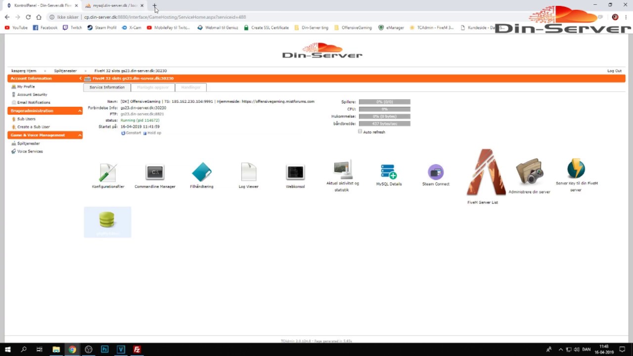 Hvordan resætter jeg min database | FiveM | Din-Server.dk - YouTube