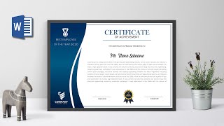 How to make a Premium Award Certificate design in ms word | copyright free certificate 2020