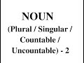 İngilis dili, Toplu 1, Plural, singular, Countable, Uncountable Nouns 46-92 tests (Cəm, tək isimlər)