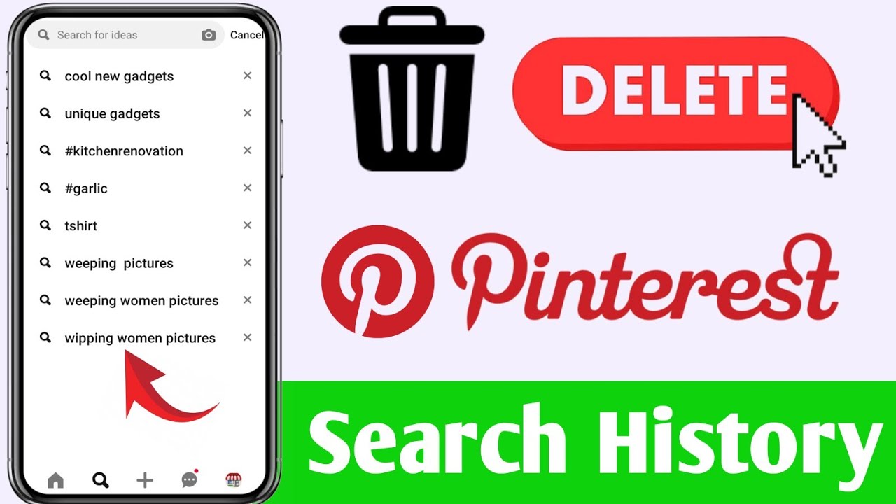 How to delete pinterest history on phone | clear pinterest search ...
