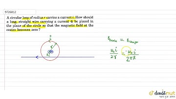 A circular loop of radius r carries a current  i. How should a long , straight wire carrying a