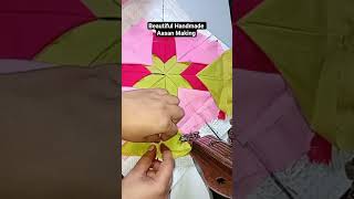 Beautiful Handmade Aasan Making # how to make old clothes doormate#youtubeshorts