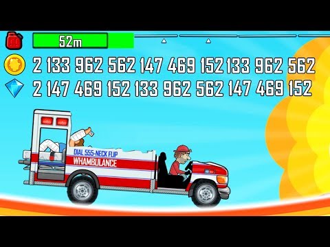 Hill Climb Racing - AMBULANCE Full Upgrading! Unlimited Coins, Unlimited Fuel, Unlimited Gems