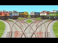 6 TRAIN CROSSING ON RHOMBUS X CUT DIAMOND RAILROAD | Indian Railway | Train Simulator♦Rajdhani Train