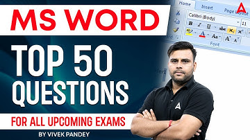 MS Word | Top 50 Questions For All Upcoming Bank Exams Class 2 | By Vivek Pandey