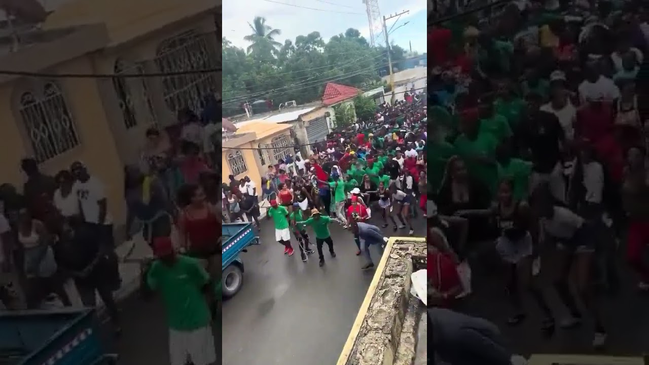 Haitianos residentes en el municipio de Guaymate, en La Romana, salieron a hacer GAGA en la calle