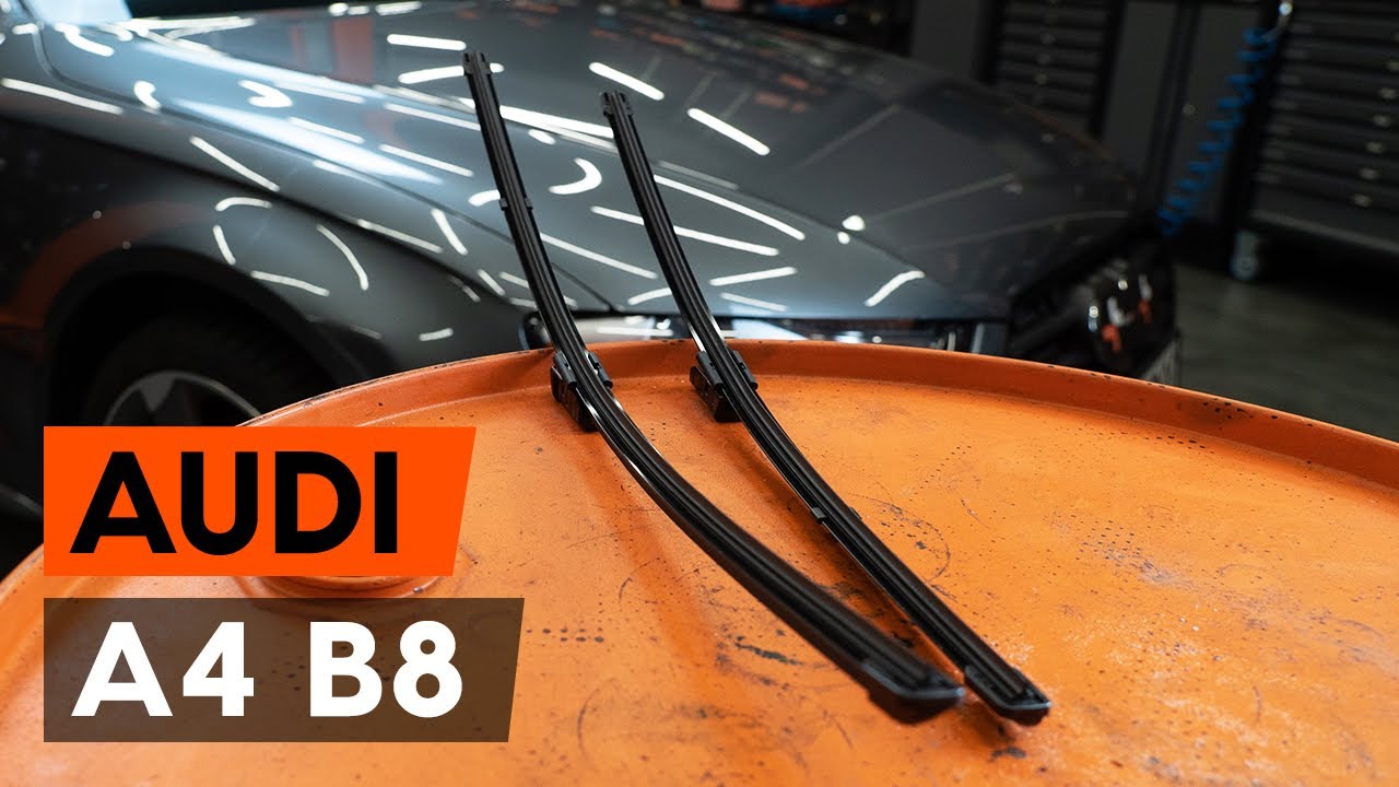 How to change wipers blades / window wipers Audi A4 B8 Saloon [TUTORIAL  AUTODOC] - YouTube