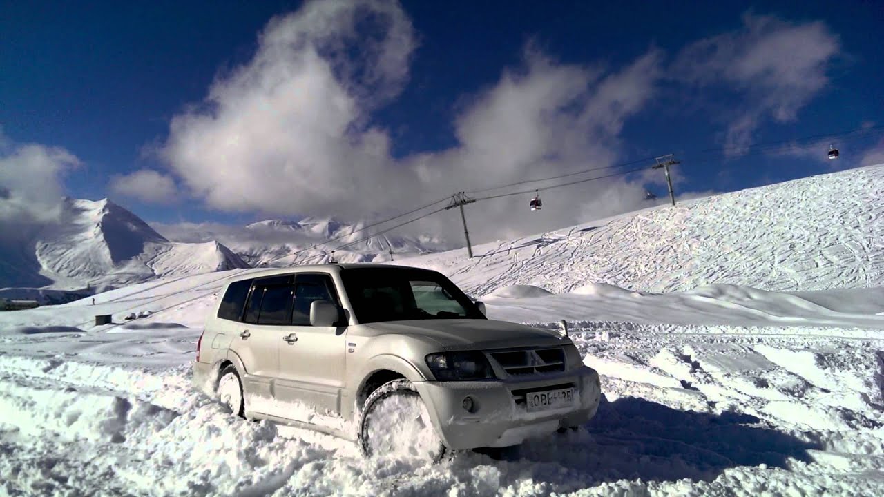 mitsubishi pajero 3 snow off-road - YouTube 