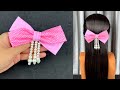 DIY Bow Clip. Beautiful Hair clip. How to make Fabric Hair clip.