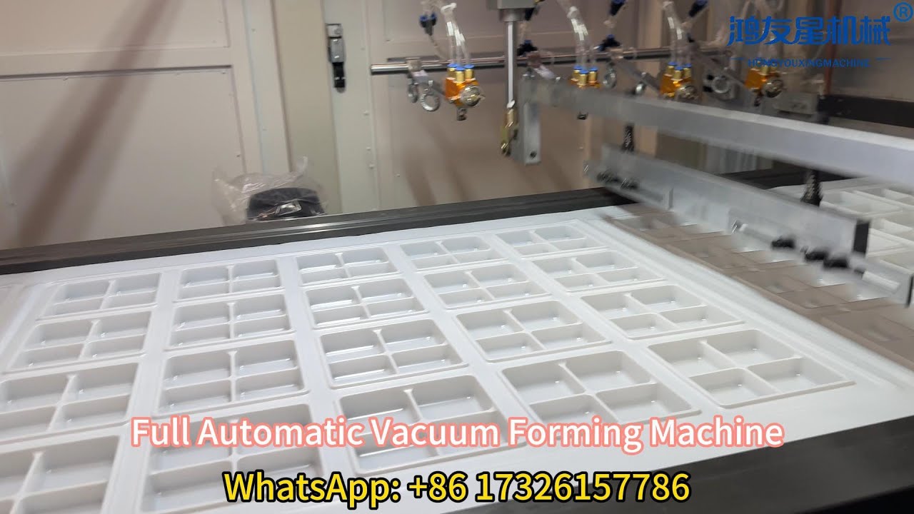 Fully automatic plastic vacuum forming machine - YouTube