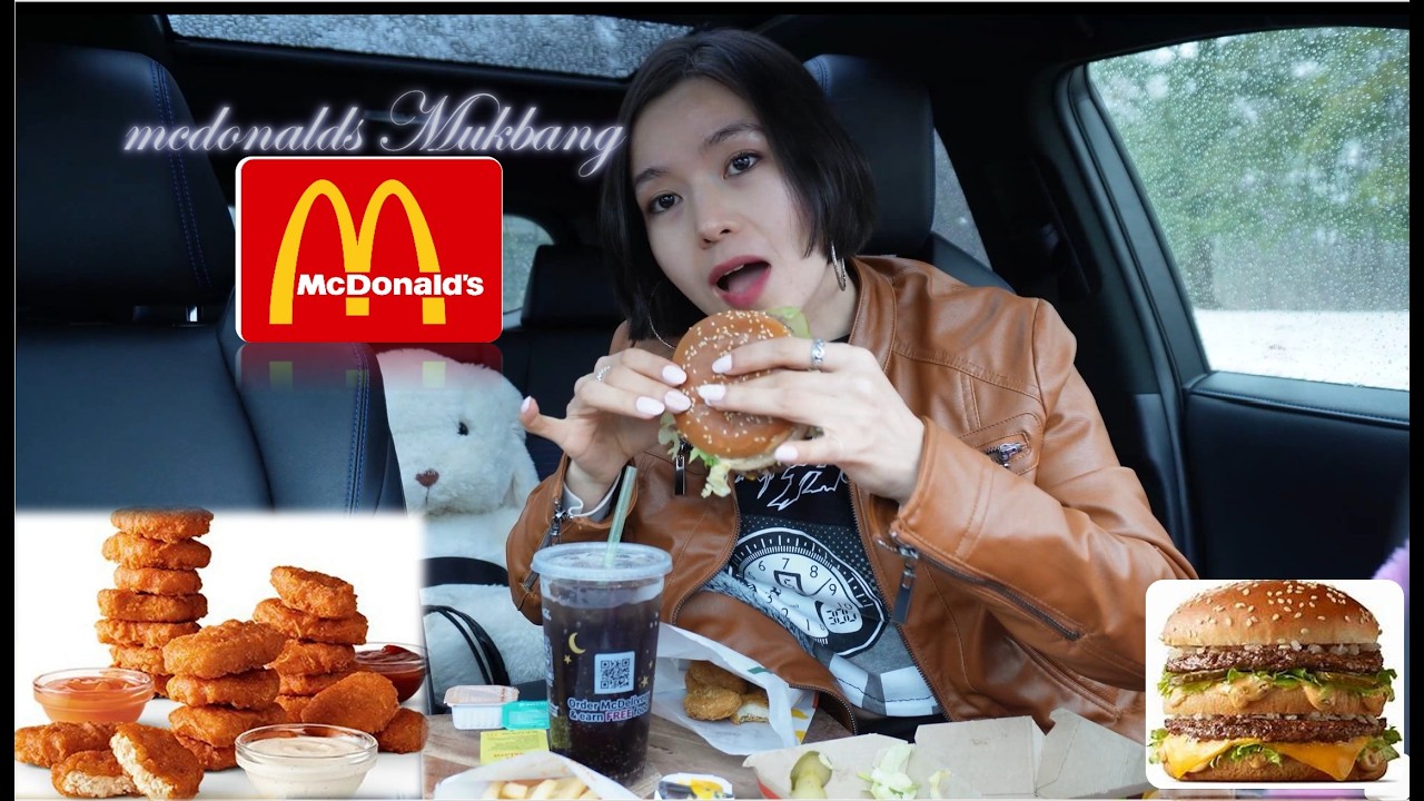 Car Mukbang: McDonald’s Big Mac • Fries • Nuggets | 🍔🔥#mukbang