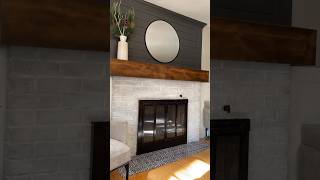 DIY shiplap fireplace surround. #fireplacemantel #diy #diyprojects #homeimprovement #homerenovation