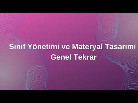 Sınıf  Yönetimi  Genel Tekrar