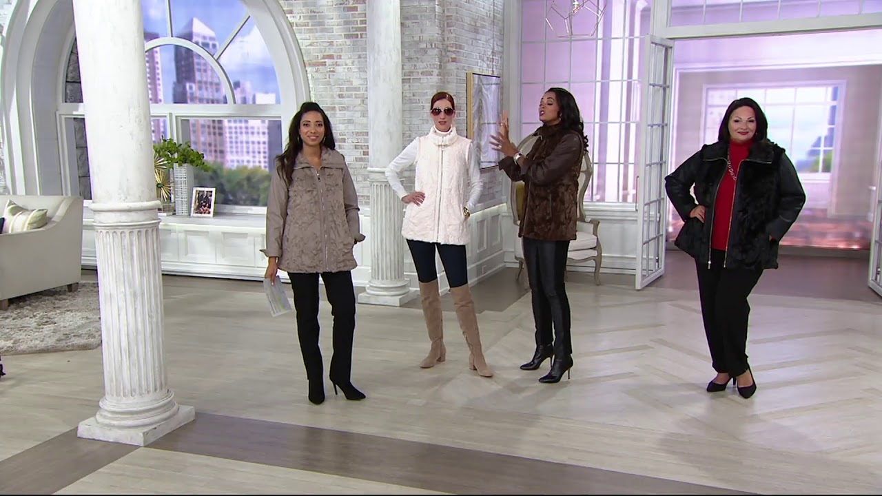 Dennis Basso Faux Fur Zip Front Jacket with Zip-Off Sleeves on QVC