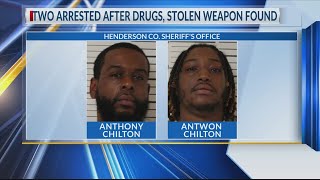 2 men arrested after Henderson County officials find large stash of drugs, stolen firearm at residen