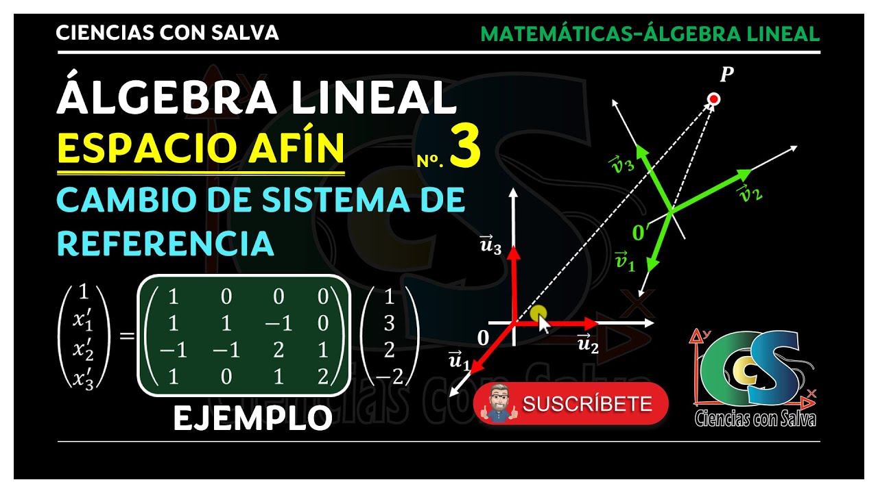 A.L. Espacio afín 3. cambio de sistema de referencia. Ejemplo. - YouTube